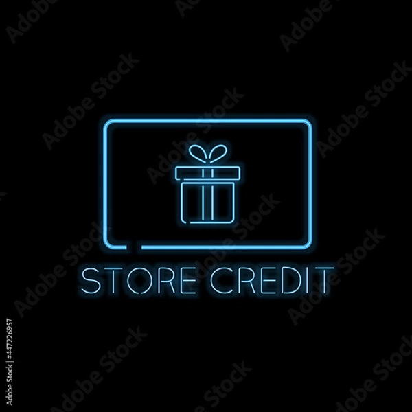 Obraz Store Credit glowing neon vector ilustration