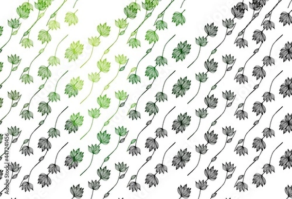 Fototapeta Light Green vector hand painted pattern.