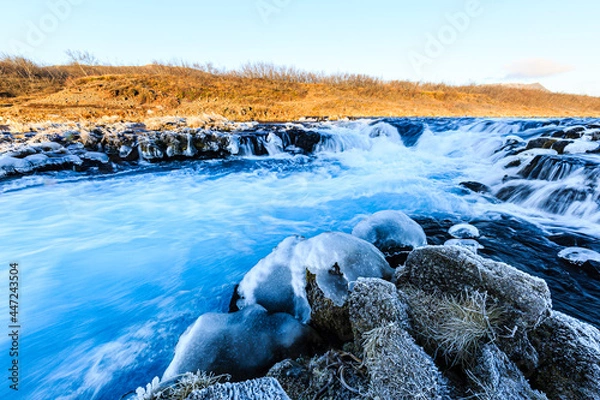 Fototapeta Wasserfall Midfoss, Fluss Bruará, Golden Circle, Südisland
