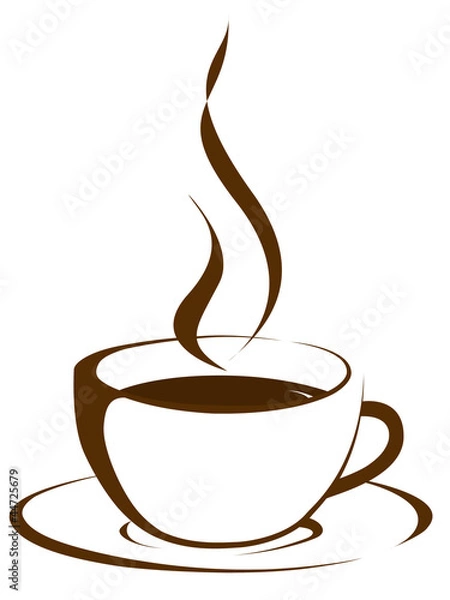 Fototapeta Cup of coffee with steam