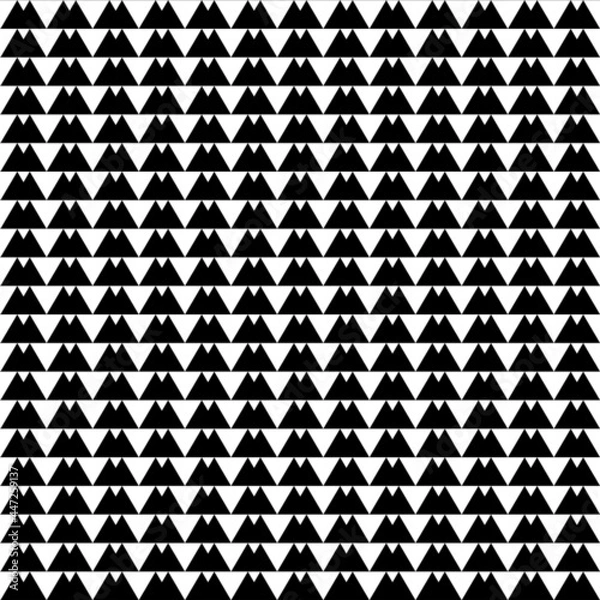 Obraz seamless pattern black triangle on white background, simple style vector
