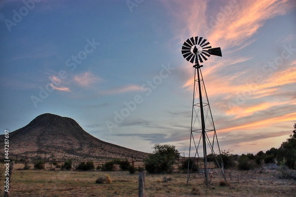 Obraz A Alpine Texas windmill at sunset 