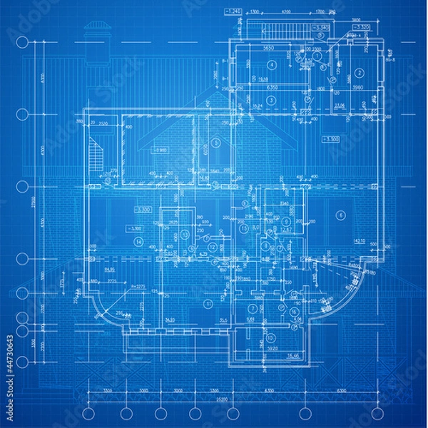 Obraz Urban Blueprint (vector). Architectural background