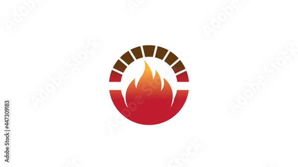 Fototapeta creative oven fire logo