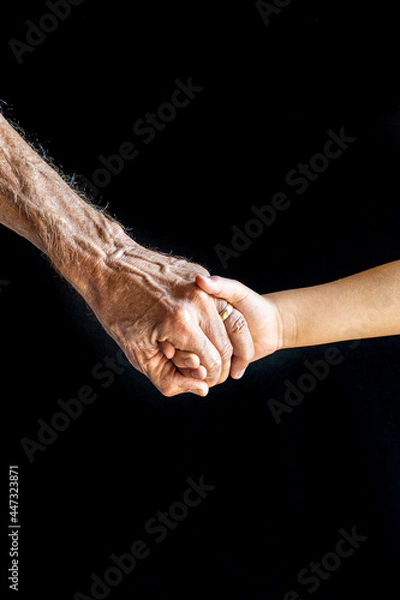 Obraz Old and young hold hands