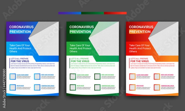 Fototapeta Coronavirus flyer template Design