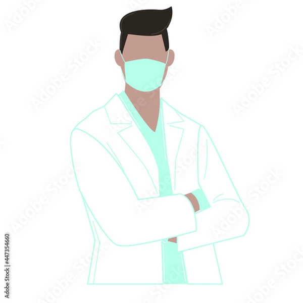 Obraz doctor in flat design man minimalism