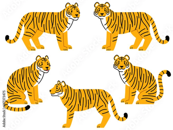 Fototapeta 虎のイラストセット