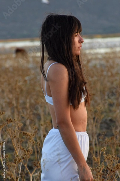 Obraz perfil en lago seco