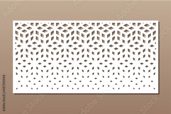 Fototapeta Decorative card for cutting. Recurring Artistic  Arab mosaic pattern. Laser cut.