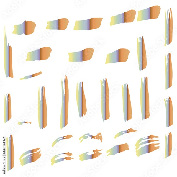 Fototapeta Colorful Brushes Chinese. Watercolor Freehand. Grungy Handwritten. Stroke Chinese. Ink Distress. Brushstroke Isolated. Grungy Square. Paintbrush Freehand. Grungy Splatter.