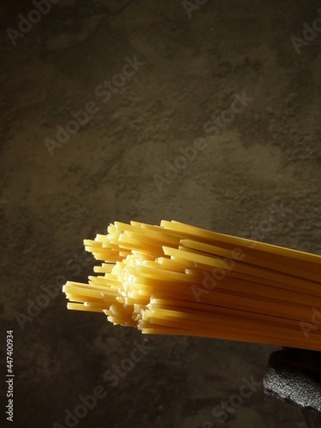 Obraz A bunch of spaghetti on a black background