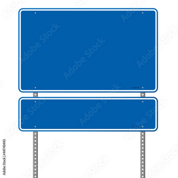 Obraz Blank Blue Road Sign