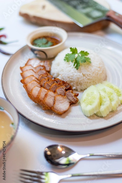 Obraz Fried pork rice is one of the most popular Thai dishes.