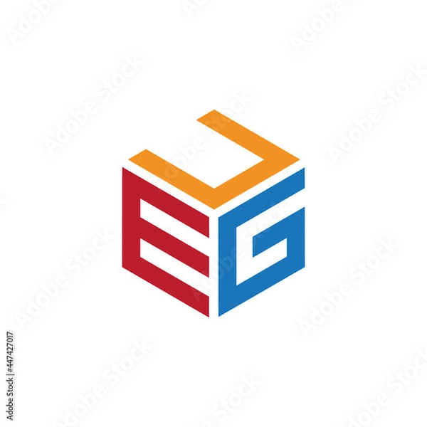 Fototapeta Hexagon logo with the letters UEG design