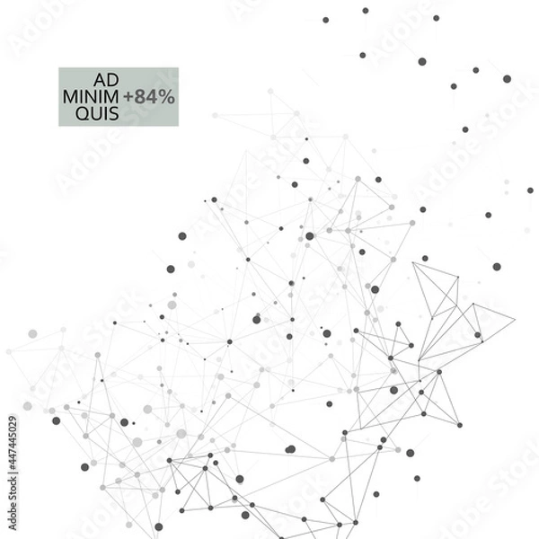 Fototapeta Molecules and communication background. Data social global technology connection. Vector network concept