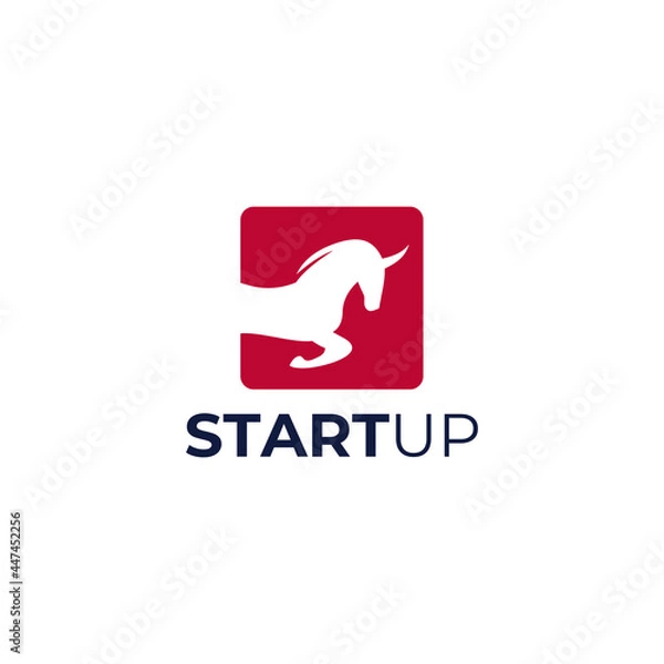 Obraz Unicorn start up logo design template