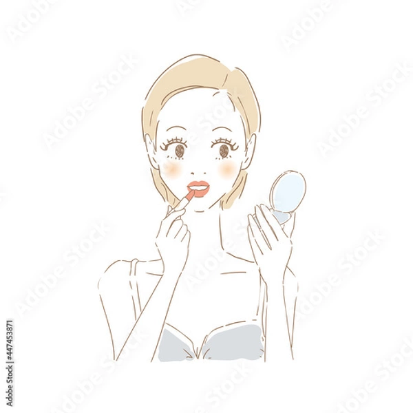 Obraz メイクする女性　口紅