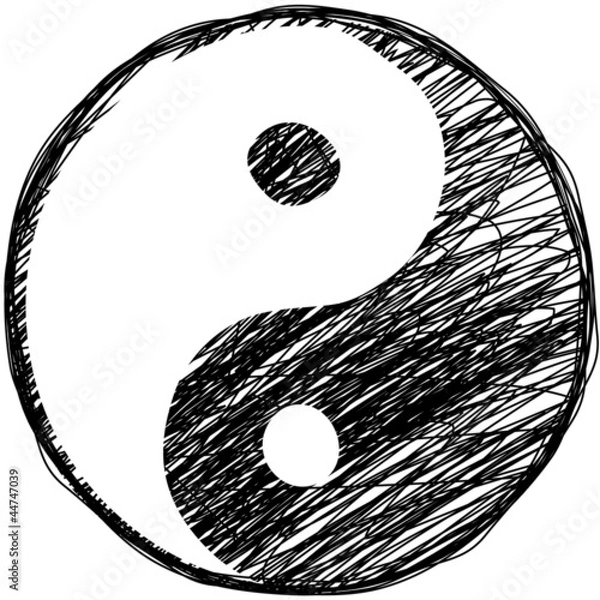 Obraz Doodle yin-yang symbol