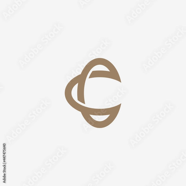 Obraz letter CC gold ellipse logo vector.