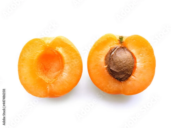 Fototapeta Portion of Apricots isolated on white background