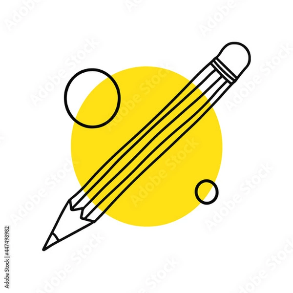 Obraz Doodle pencil. Vector object illustration. Outline style