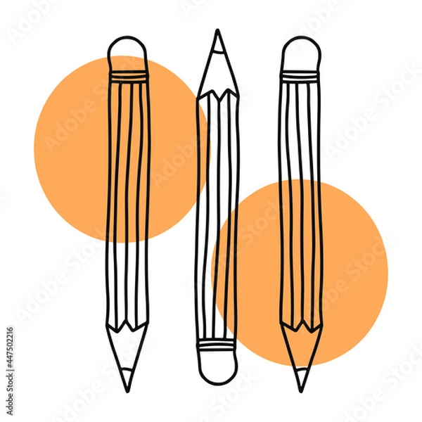 Obraz Doodle pencil. Vector object illustration. Outline style