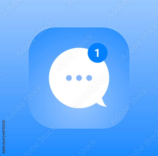 Obraz Speech bubbles. Dialog cloud with dots. Flat vector illustration.