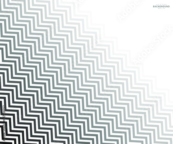 Fototapeta Wave, zigzag lines pattern. Black wavy line on white background. vector illustration