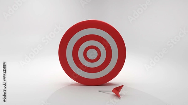 Fototapeta target goals success business strategy concept white background . 3D rendering