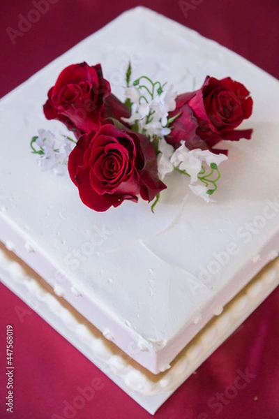 Obraz Cake with red rose