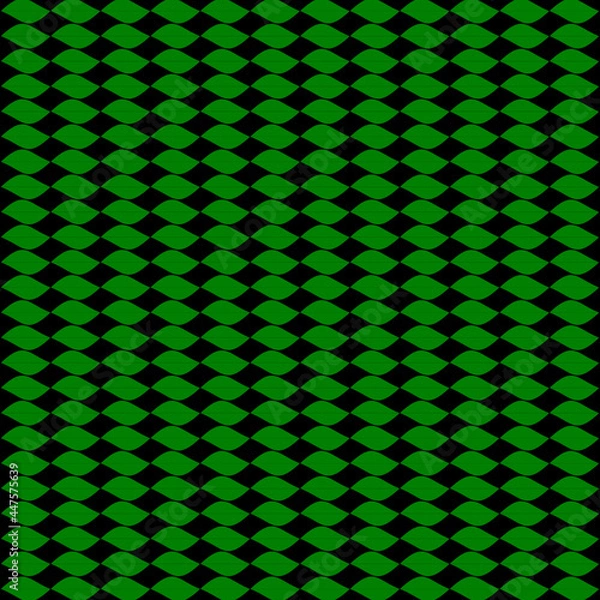 Obraz seamless pattern green leaf on black background