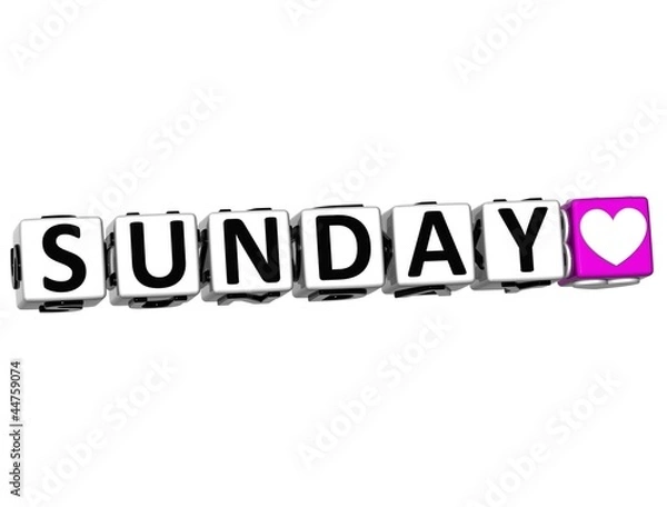 Obraz 3D Love Sunday Button Click Here Block Text