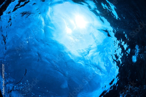 Fototapeta 海中から見上げる太陽