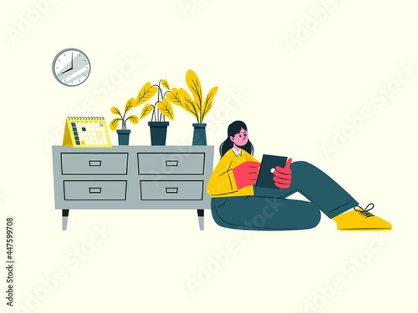 Obraz Online calendar concept illustration