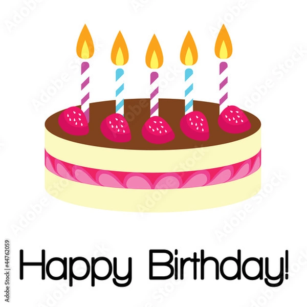 Obraz Strawberry Birthday Cake
