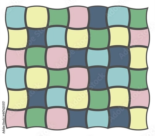 Fototapeta seamless pattern - patchwork of beautiful shapes and trendy colors