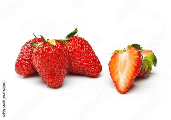 Fototapeta strawberries on white background