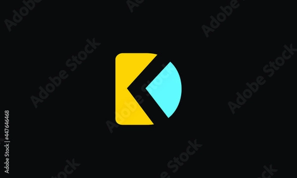 Fototapeta DK or KD D and K Letter Mark Abstract Monogram Vector Logo Template for Business, DK Logo Design