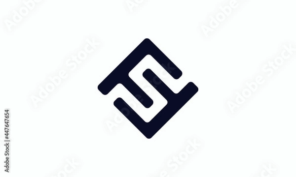 Fototapeta Modern Trendy Minimal Monogram FS and SF F or S Square Shaped Business Brands Initial Based letter Icon Logo