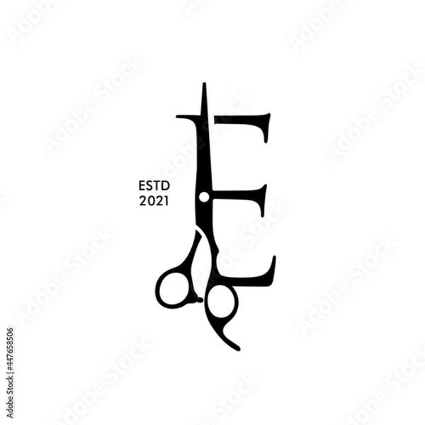 Obraz Initial E Scissors