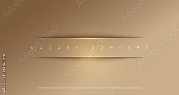 Obraz Vector abstract golden luxury backgrounds with light effected geometric graphic elements, cuts, stripes, lines, rounds for poster, flyer, digital board and concept design.