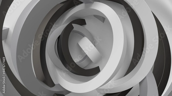 Obraz abstract minimal modern background geometry floor wall shapes white gray 3d render