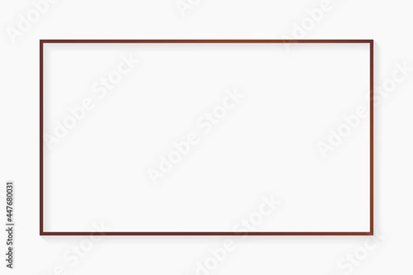 Fototapeta Rectangle bronze frame on white background vector