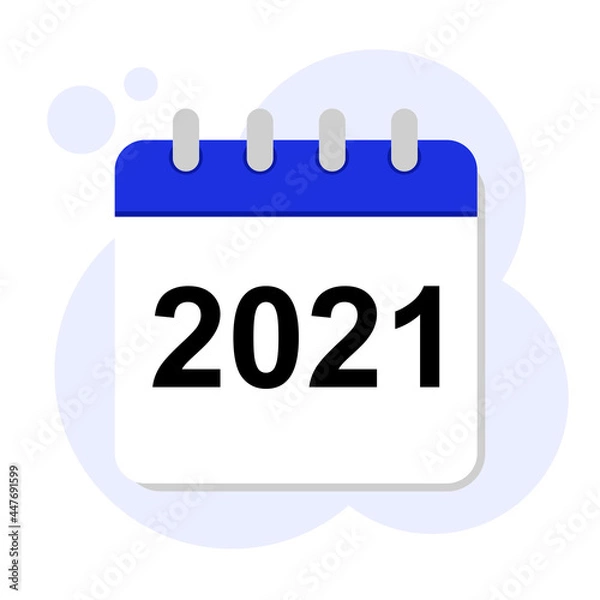 Obraz Vector calendar icon. Flat isolated vector illustration. Calendar 2021.