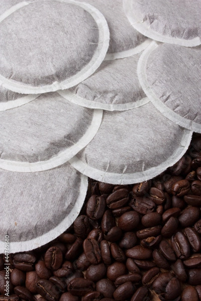 Obraz Pile de dosettes de café pour machine