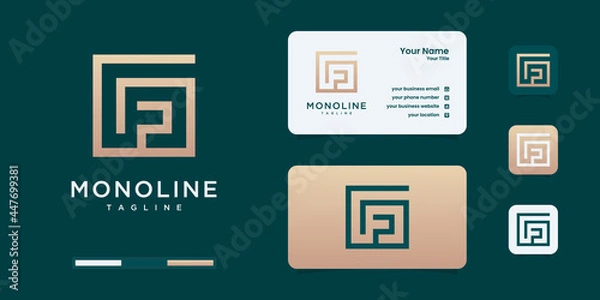 Fototapeta Minimalist g and f logo monogram, alphabet, letter, initial design inspiration.