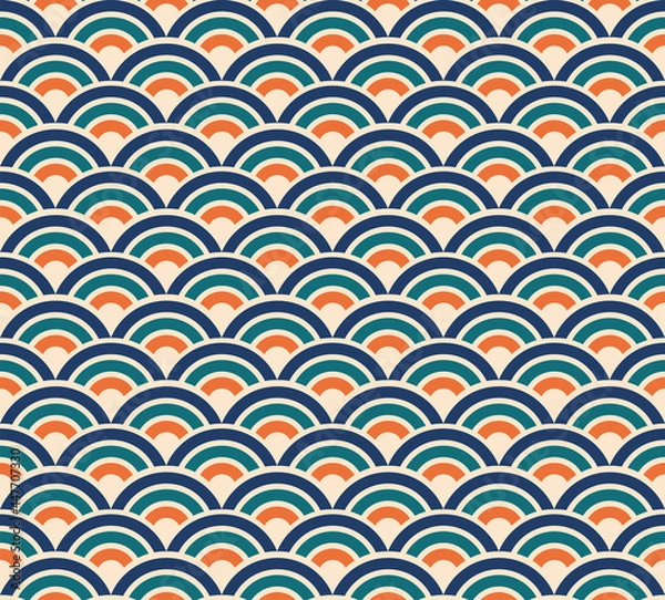 Fototapeta Abstract geometric seamless pattern. Retro background for textile, fabric, fashion. Vector