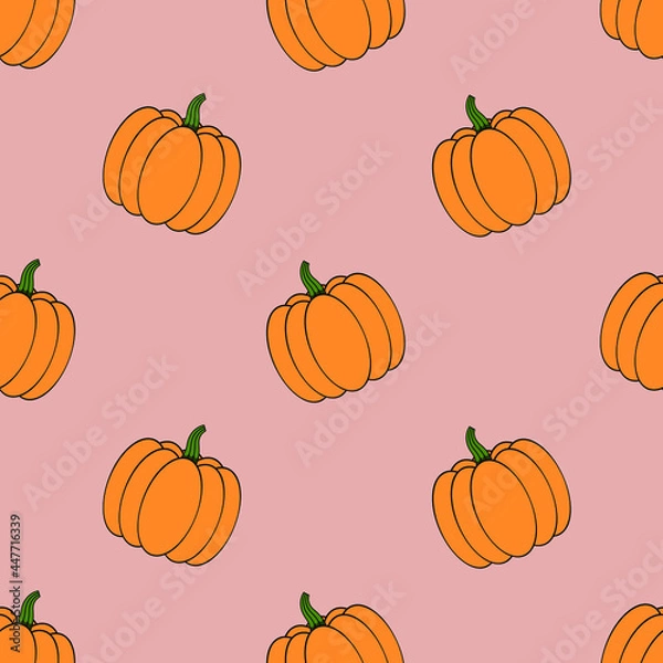 Fototapeta pumpkin vector pattern, seamless vector pattern