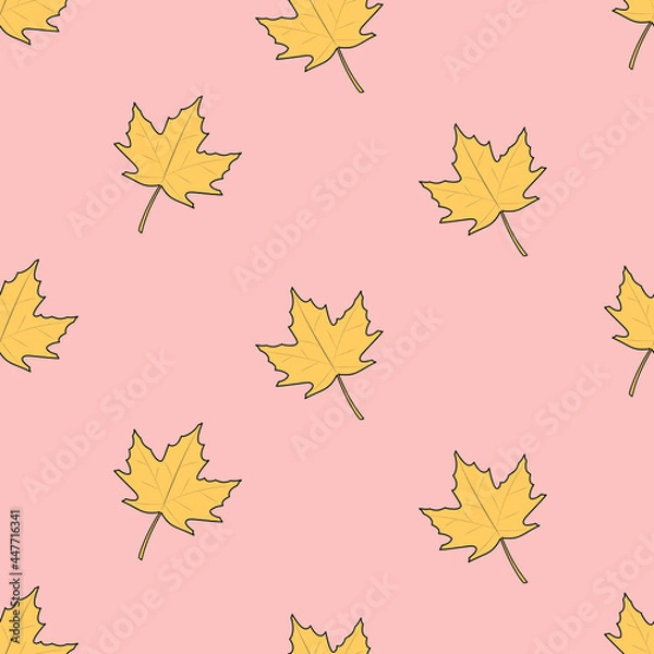 Fototapeta autumn seamless pattern, vector pattern, fall, maple leaves